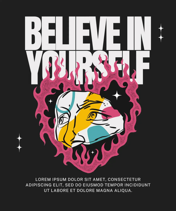 Believe in Yourself - DTF Ready to Press (black_bg)
