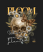 Bloom Skull Art - DTF Ready to Press (black_bg)