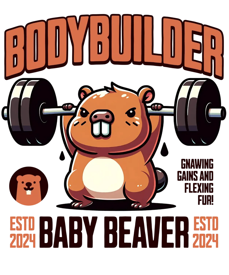 Bodybuilder Baby Beaver - DTF Ready to Press