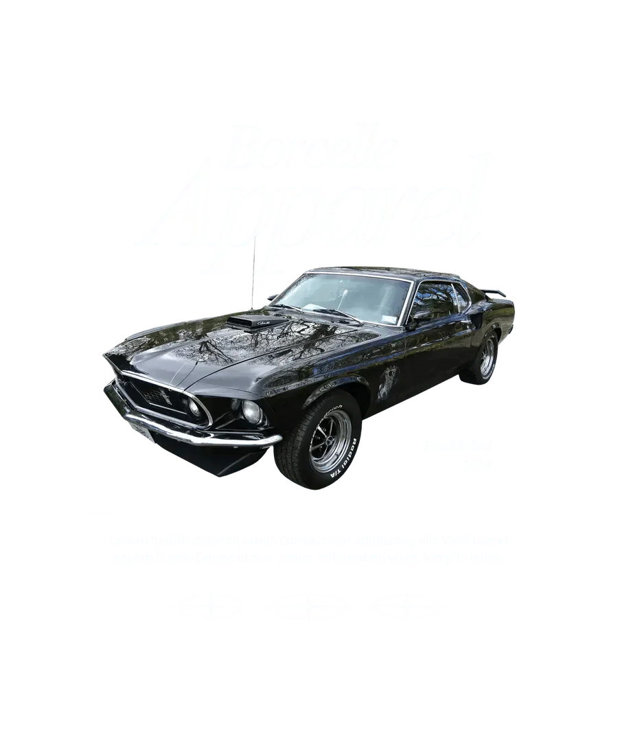Borcelle Apparel Mustang - DTF Ready to Press