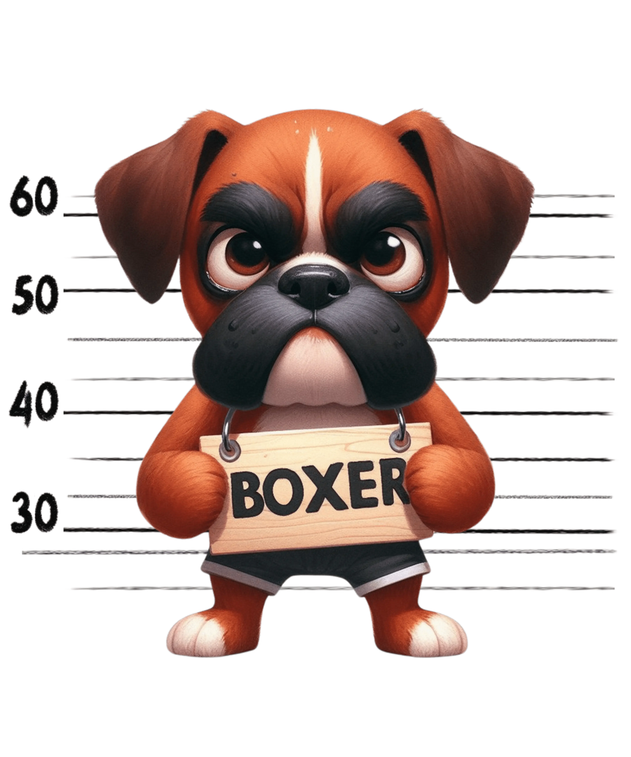 Wütender Boxer-Hund-Design – DTF Ready To Press