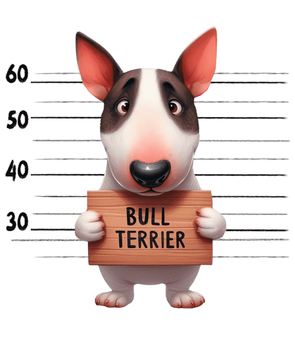 Bull Terrier Sad Dog Design - DTF Ready To Press