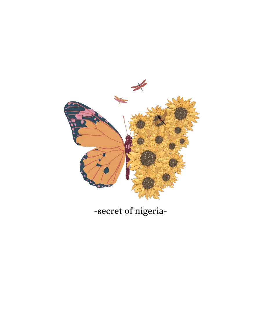 Schmetterlings-Sonnenblume – DTF, bügelfertig