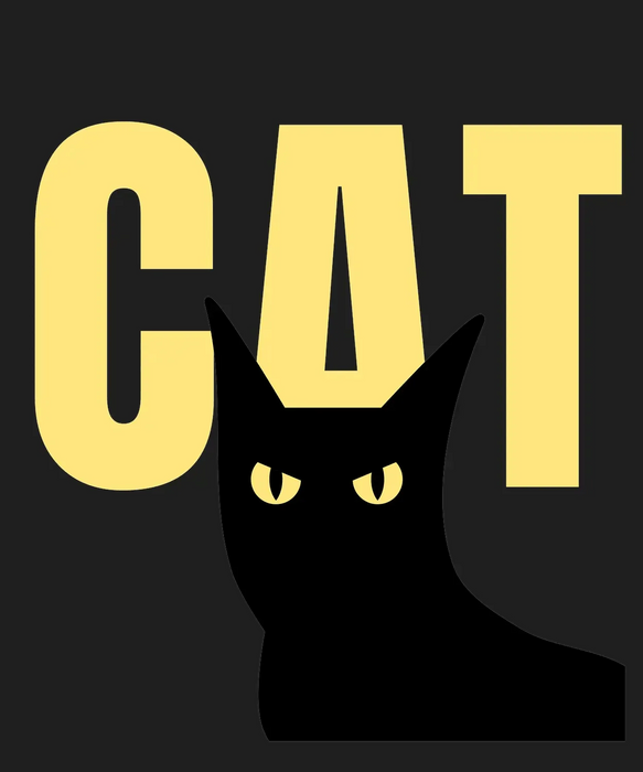 CAT Eyes - DTF Ready to Press (black_bg)