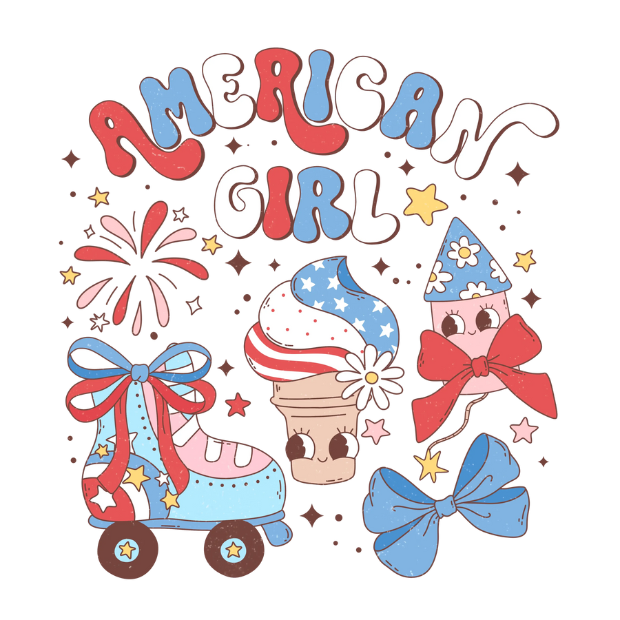 American Girl Design - DTF Ready To Press