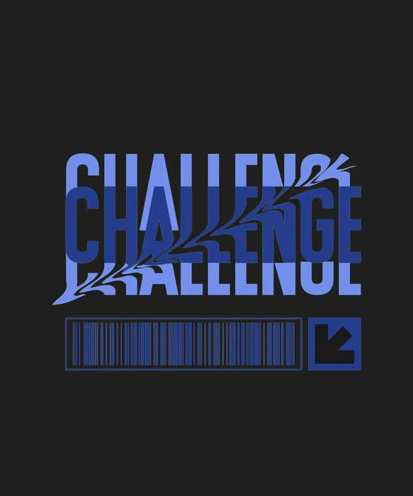 Challenge Motif - DTF Ready to Press (black_bg)