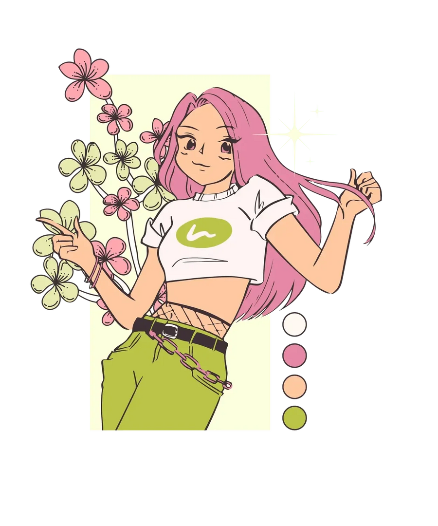 Cherry Blossom Girl - DTF Ready to Press