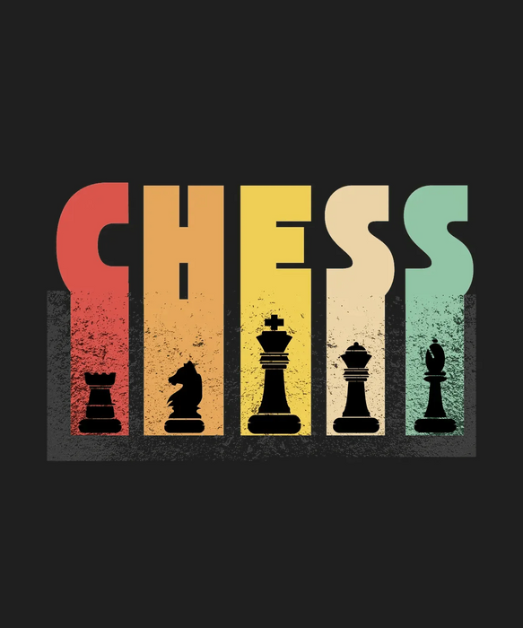 Chess Pieces DTF Ready to Press (black_bg)