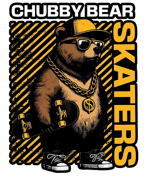 Chubby Bear Skaters - DTF Ready to Press (original)