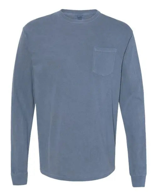 Comfort Colors - Garment-Dyed Heavyweight Long Sleeve Pocket T-Shirt - 3XL - 4410 Comfort Colors