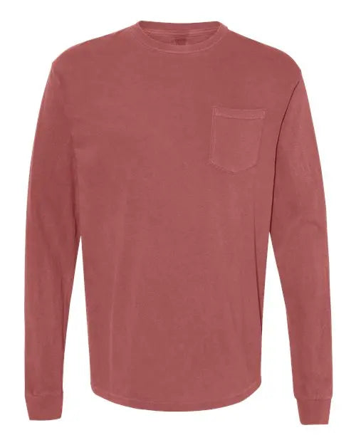 Comfort Colors - Garment-Dyed Heavyweight Long Sleeve Pocket T-Shirt - 3XL - 4410 Comfort Colors
