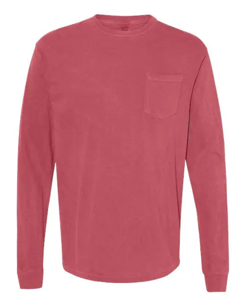 Comfort Colors - Garment-Dyed Heavyweight Long Sleeve Pocket T-Shirt - 3XL - 4410 Comfort Colors