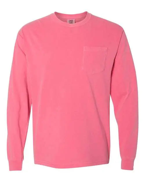Comfort Colors - Garment-Dyed Heavyweight Long Sleeve Pocket T-Shirt - 3XL - 4410 Comfort Colors