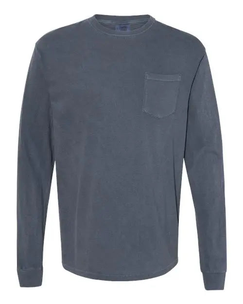 Comfort Colors - Garment-Dyed Heavyweight Long Sleeve Pocket T-Shirt - 3XL - 4410 Comfort Colors