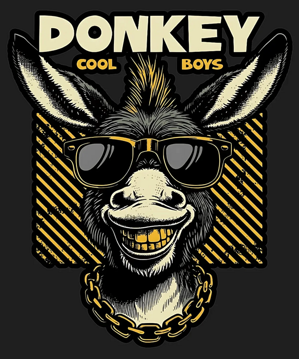 Cool Donkey Boys - DTF Ready to Press (black_bg)