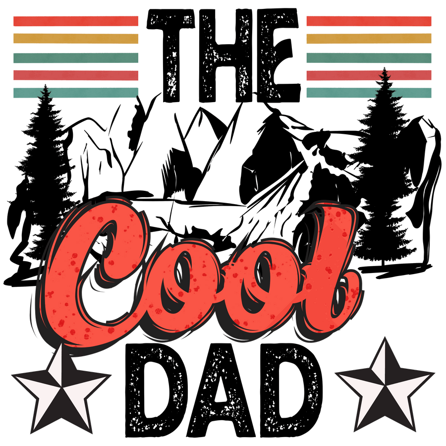 Retro The Cool Dad Design - DTF Ready To Press