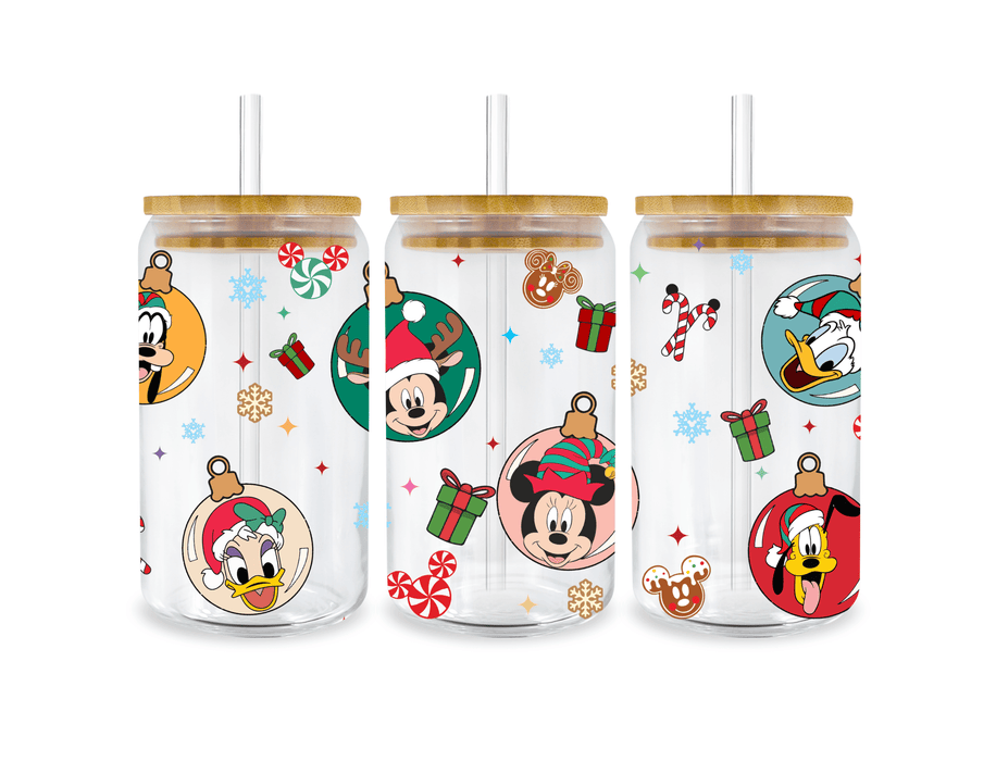 UV DTF 16 Oz Libbey Glass Cup Wrap - Disney Mickey and Friends - DTF Center 