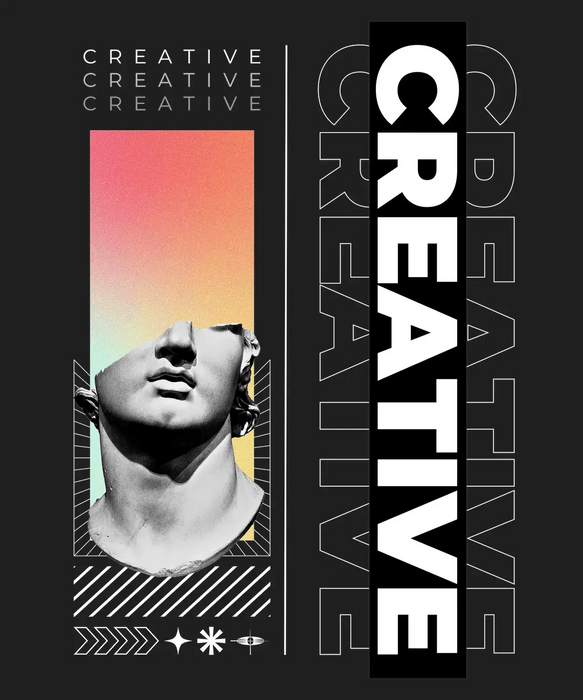 Creative Statue Graphics - DTF Ready to Press (black_bg)