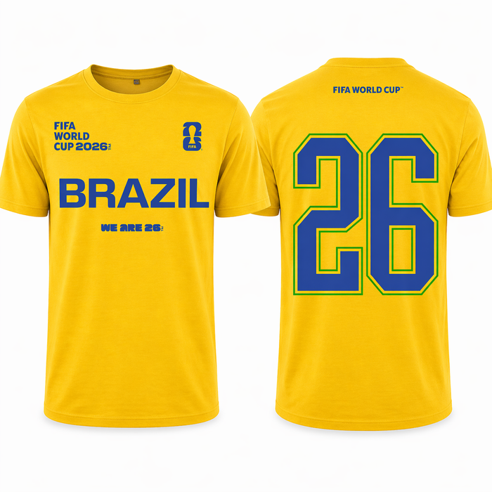 FIFA World Cup 2026 Brazil Shirt – Official "We Are 26" Team Brazil T-Shirt