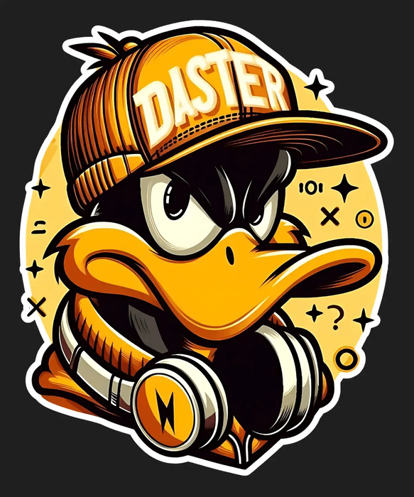 Daster Hat Duck - DTF Ready to Press (black_bg)
