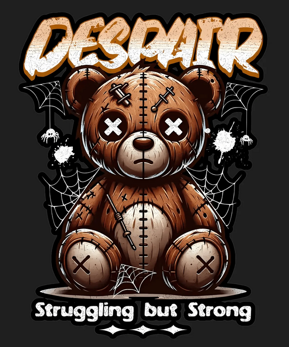 Despair Bear - DTF Ready to Press (black_bg)