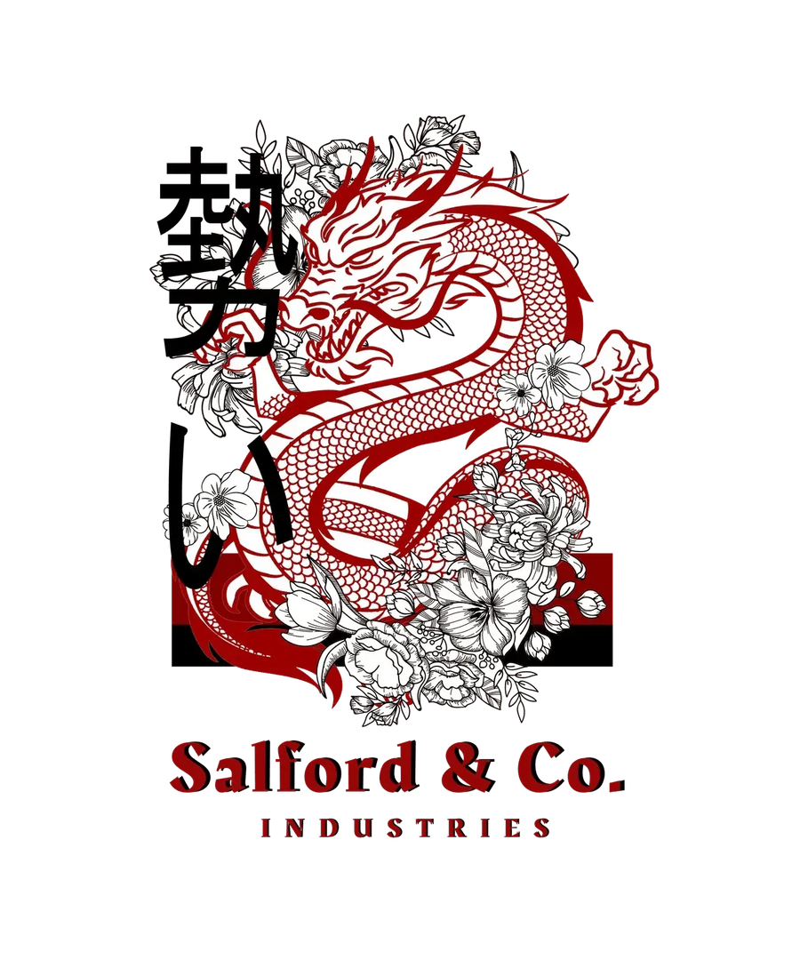 Dragon Floral Art - DTF Ready to Press