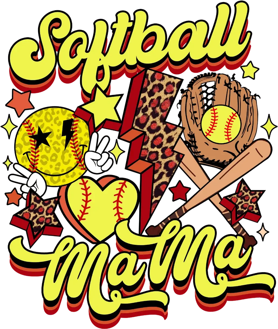 Softball Mama Design - DTF Ready To Press