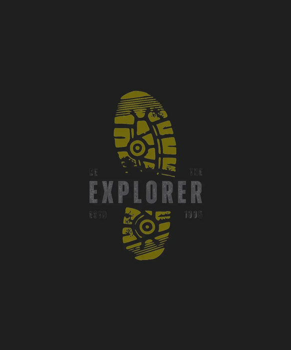 Explorer Boot Print - DTF Ready to Press (black_bg)