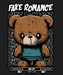 Fake Romance Teddy Bear - DTF Ready to Press (black_bg)