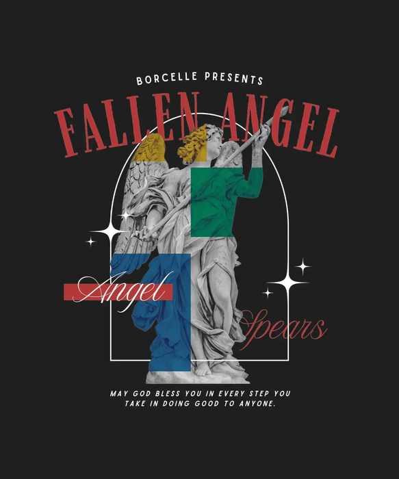 Fallen Angel Artwork - DTF Ready to Press (black_bg)