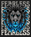 Fearless Lion - DTF Ready to Press (black_bg)