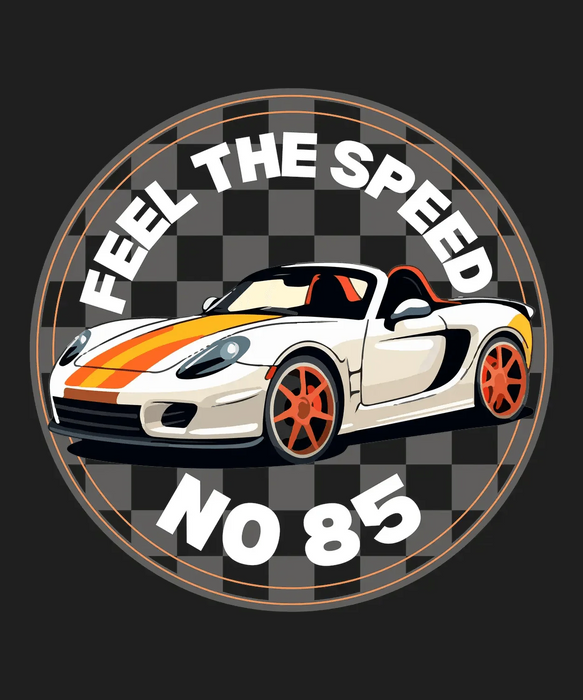 Feel the Speed No 85 - DTF Ready to Press (black_bg)