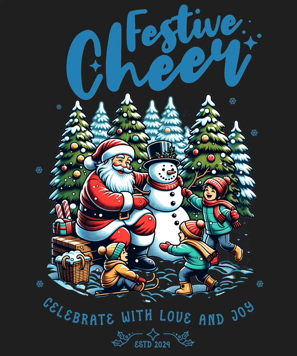 Festive Cheer - DTF Ready to Press (black_bg)