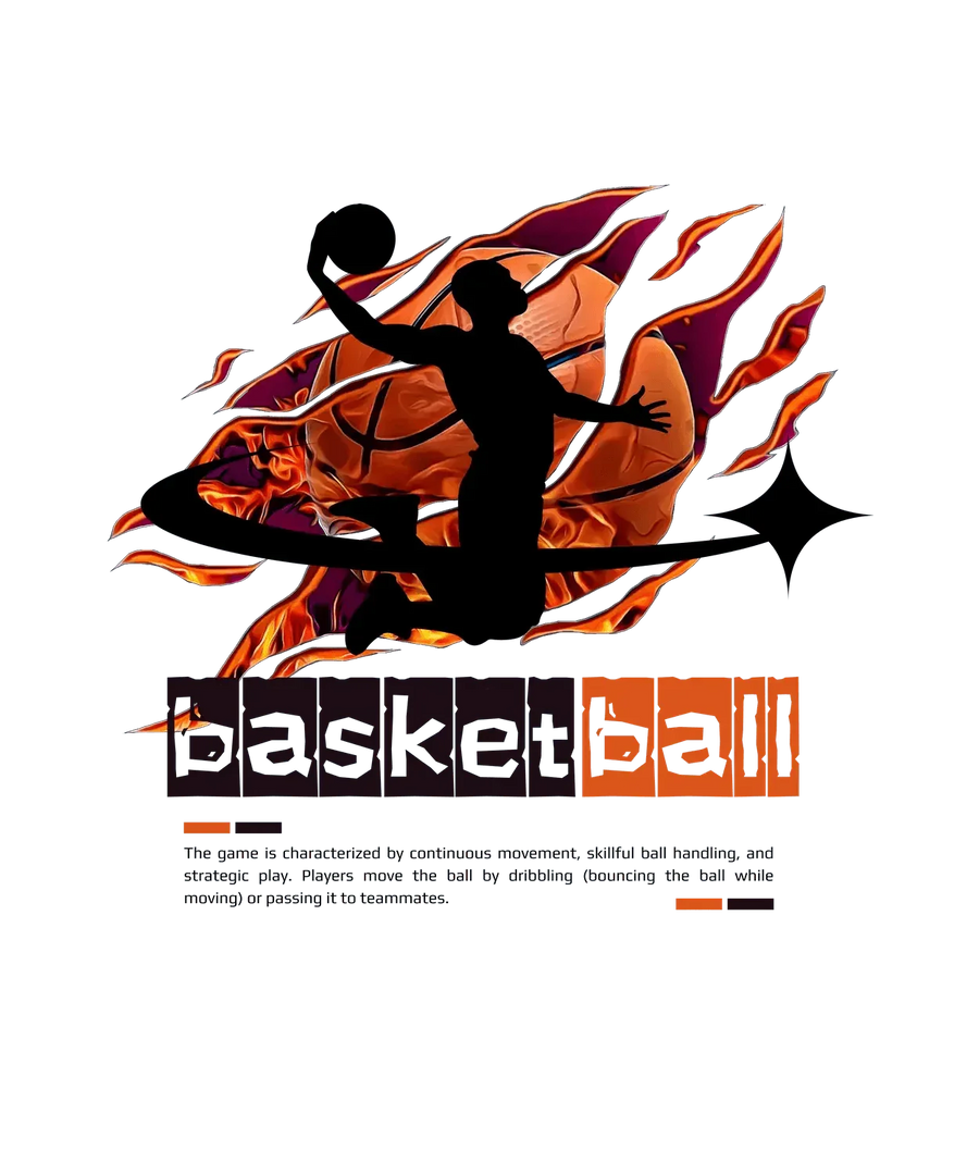 Fiery Slam Dunk - DTF Ready to Press