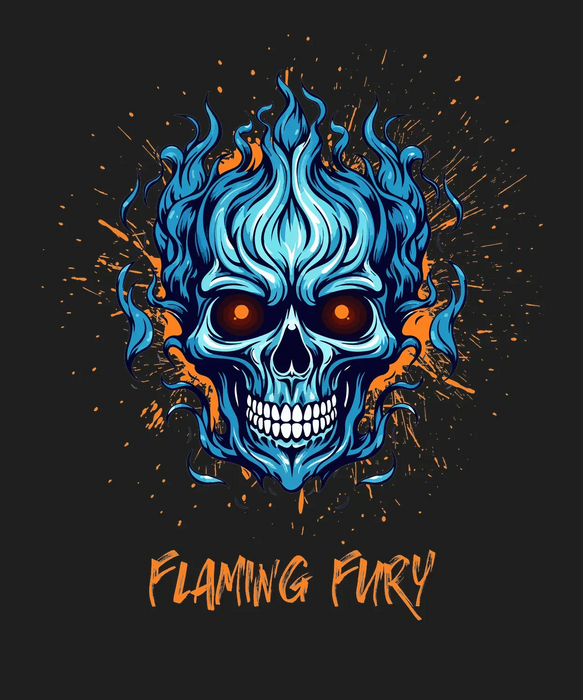 Flaming Fury - DTF Ready to Press (black_bg)