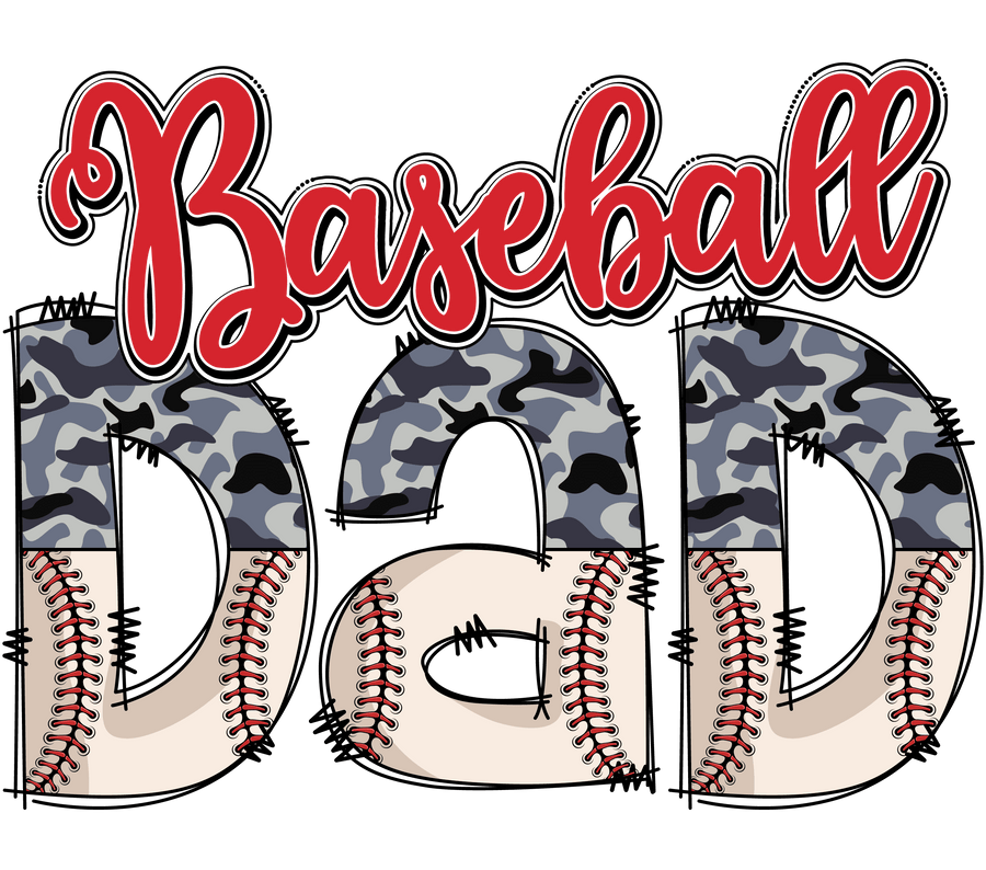 Baseball-Dad-Design – DTF-fertig zum Pressen