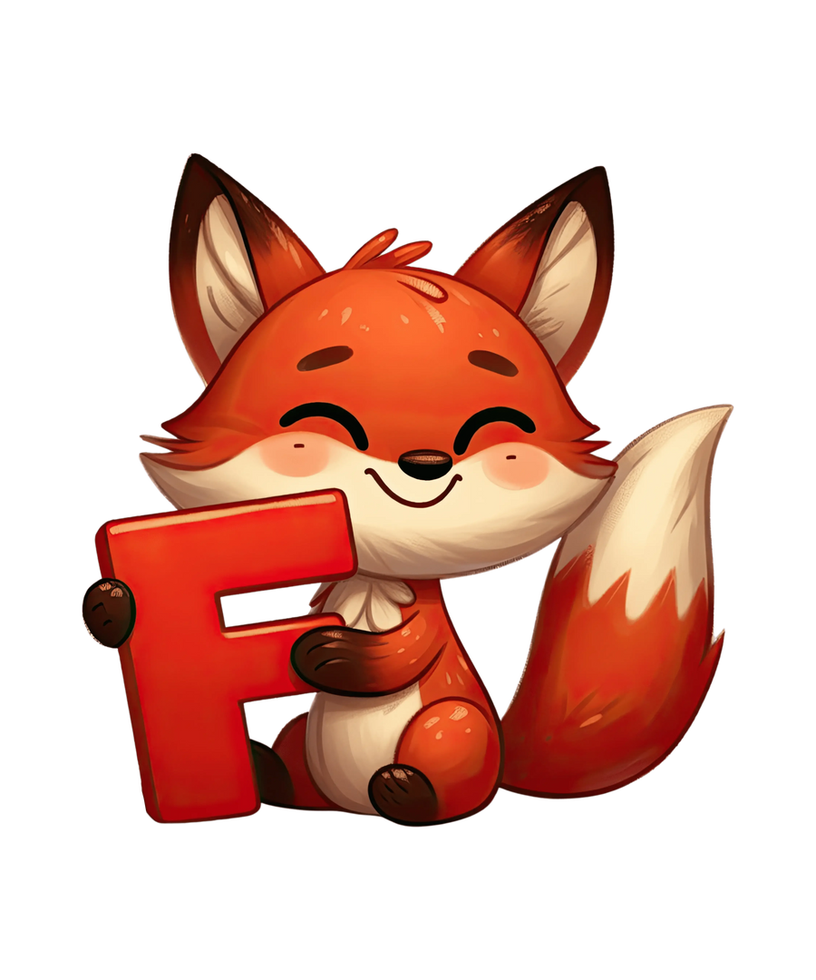 Tieralphabet F Fuchs Design - DTF fertig zum Aufpressen