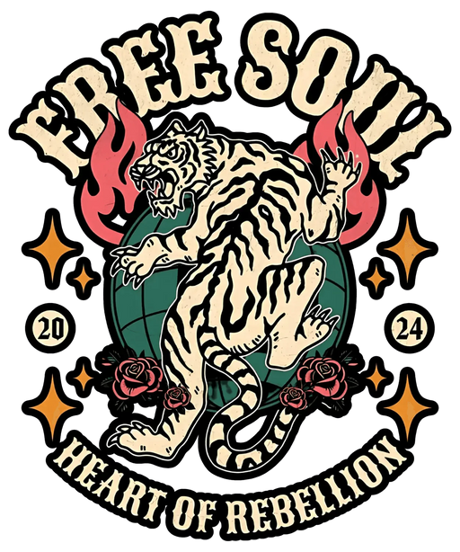 Free Soul Tiger - DTF Ready to Press (original)