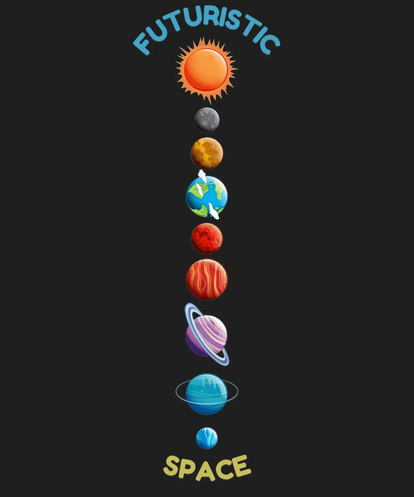 Futuristic Space - DTF Ready to Press (black_bg)