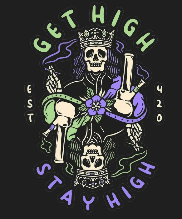 Get High 420 - DTF Ready to Press (black_bg)