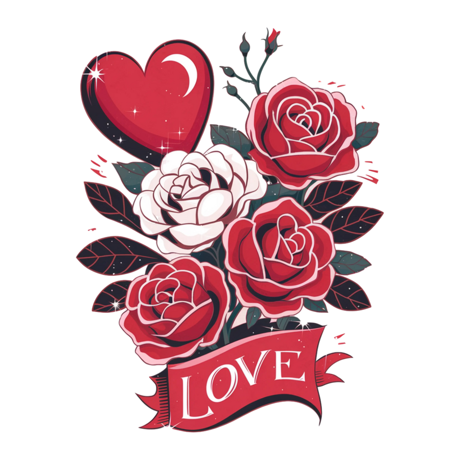 Girl Valentine Heart Design | DTF Center