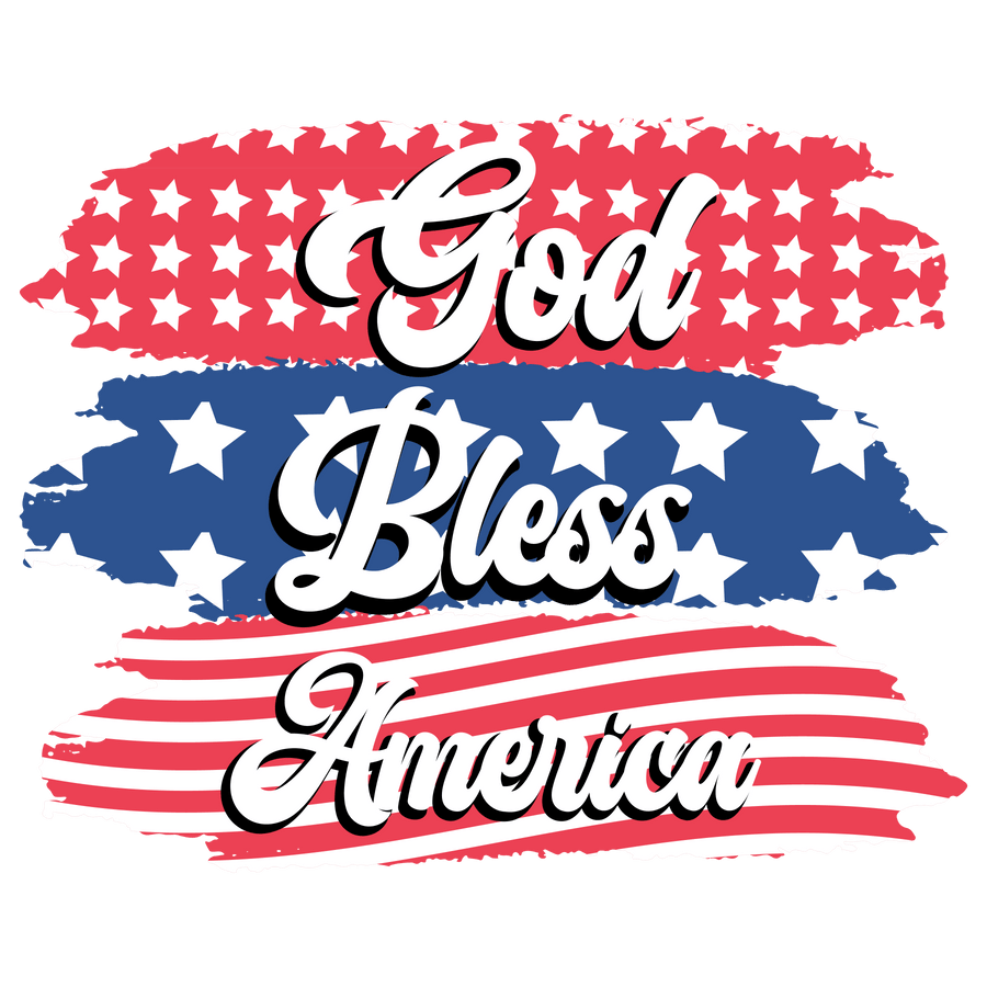 Gott segne Amerika Design – DTF, bereit zum Pressen
