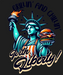 Grillin' and Chillin' with Liberty - DTF Ready to Press (black_bg)