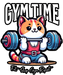Gym Time Cat - DTF Ready to Press (original)