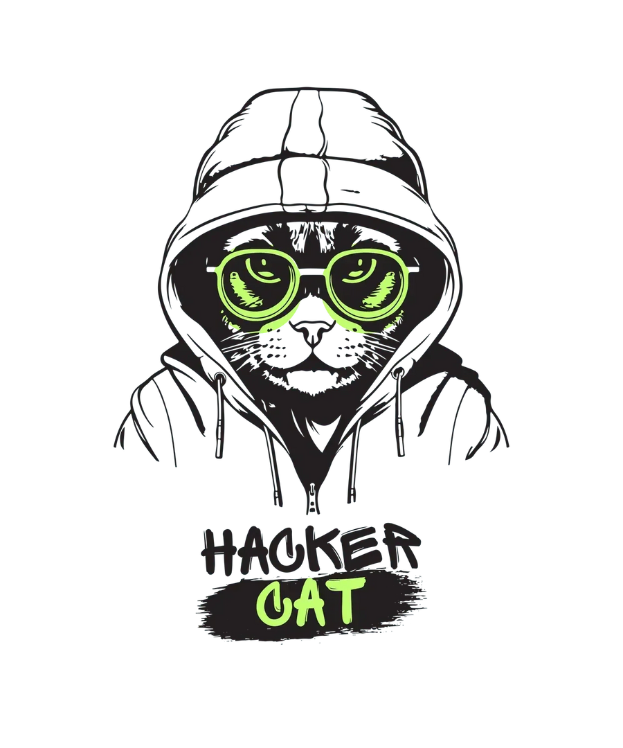 Hacker Cat - DTF Ready to Press