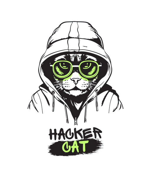 Hacker Cat - DTF Ready to Press (original)