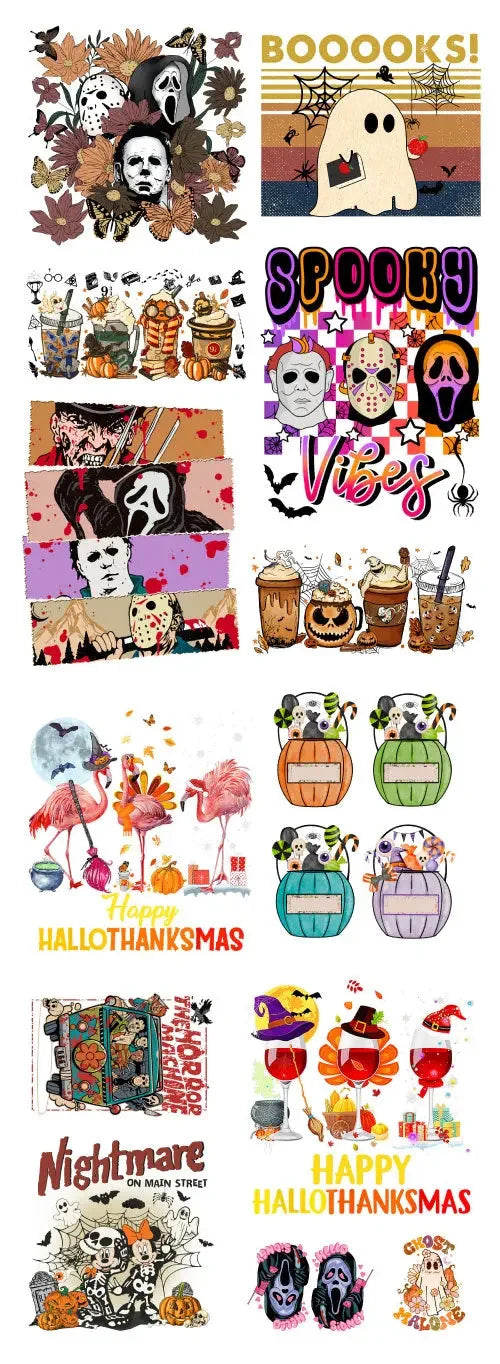 Halloween Themed   22"x60" Premade  DTF Gang Sheet  | Design 3