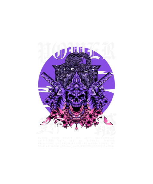 Hannya Mask Samurai - DTF Ready to Press (original)