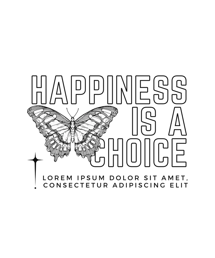 Happiness Butterfly - DTF Ready to Press