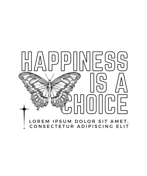 Happiness Butterfly - DTF Ready to Press (original)